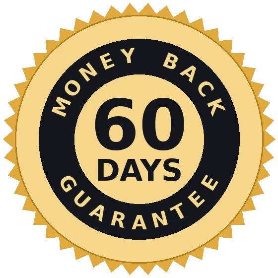 60-day money-back guarantee seal